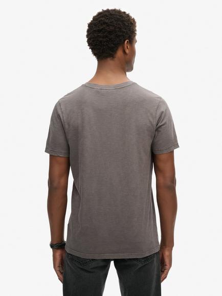Superdry V-Neck Slub Short Sleeve T-Shirt - view 2, Dark Grey