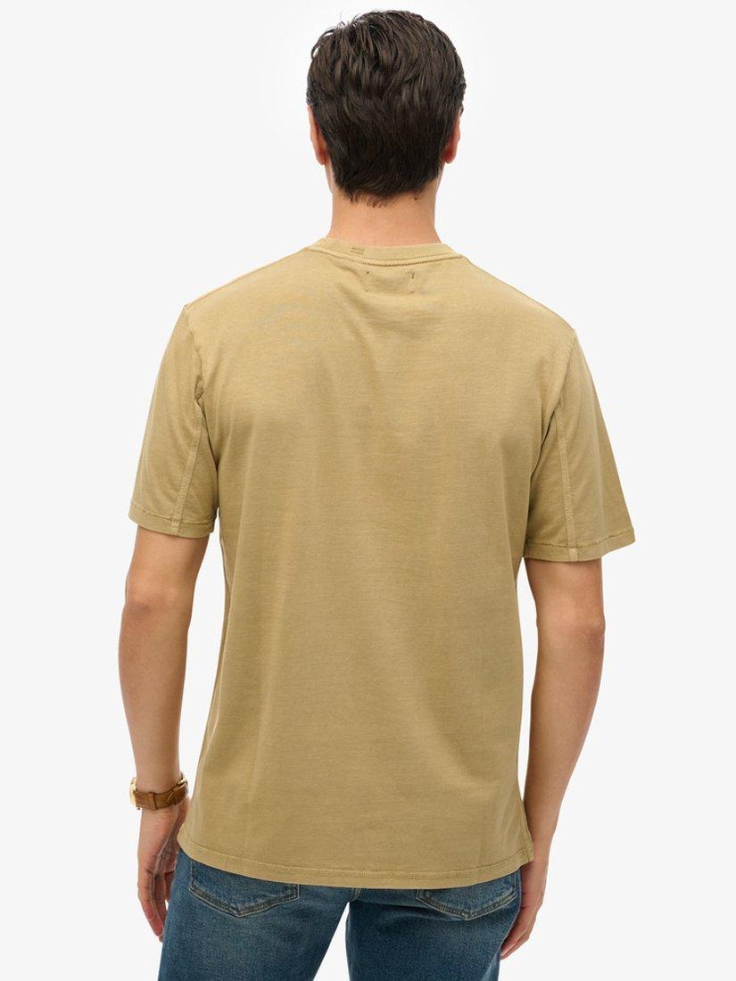 Product image 2 of 7, which shows Superdry Contrast Stitch T-Shirt, Washed Cappuccino, S