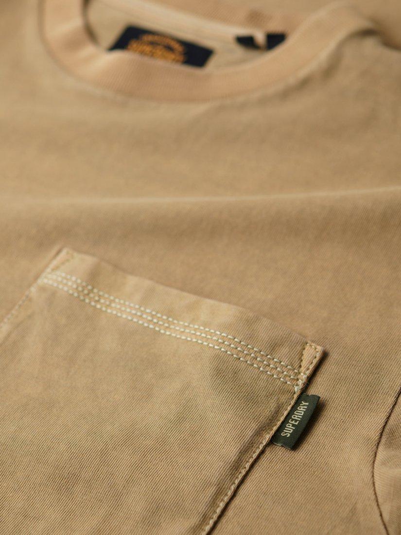 Product image 6 of 7, which shows Superdry Contrast Stitch T-Shirt, Washed Cappuccino, S