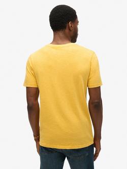 Superdry V-Neck Slub T-Shirt - view 2, Desert Ochre Yellow