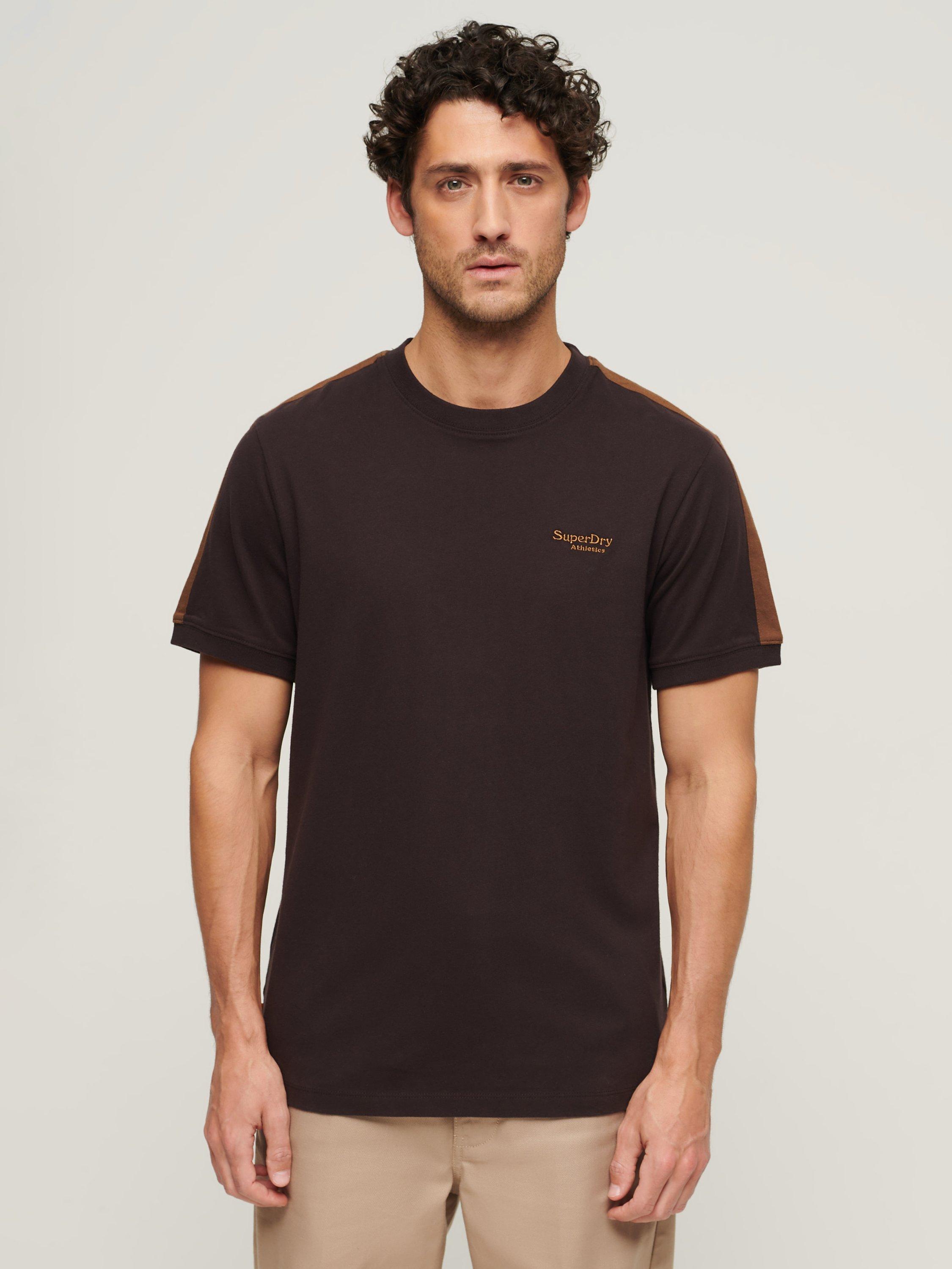 Superdry Organic Cotton Essential Retro T-Shirt, Chocolate Plum/Tan