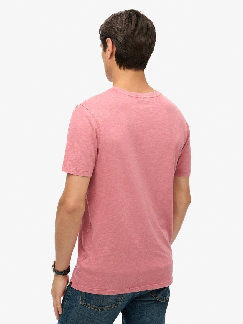 Product image 2 of 7, which shows Superdry V-Neck Slub Short Sleeve T-Shirt, Mesa Rose Pink, S
