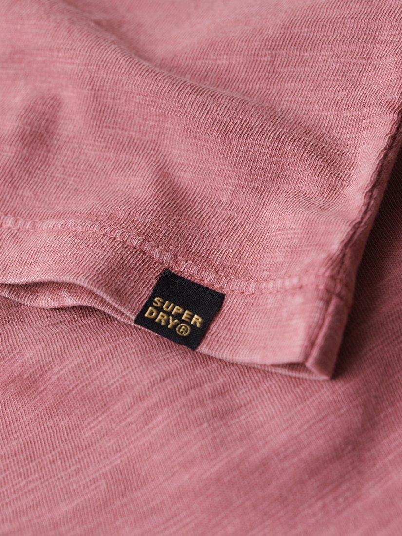Product image 6 of 7, which shows Superdry V-Neck Slub Short Sleeve T-Shirt, Mesa Rose Pink, S