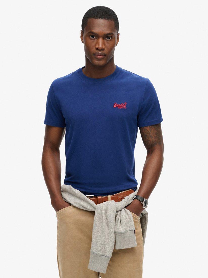 Product image 1 of 7, which shows Superdry Organic Cotton Essential Logo T-Shirt, Supermarine Navy, S