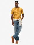 Superdry Vintage Overdyed Feather Print T-Shirt, Desert Yellow