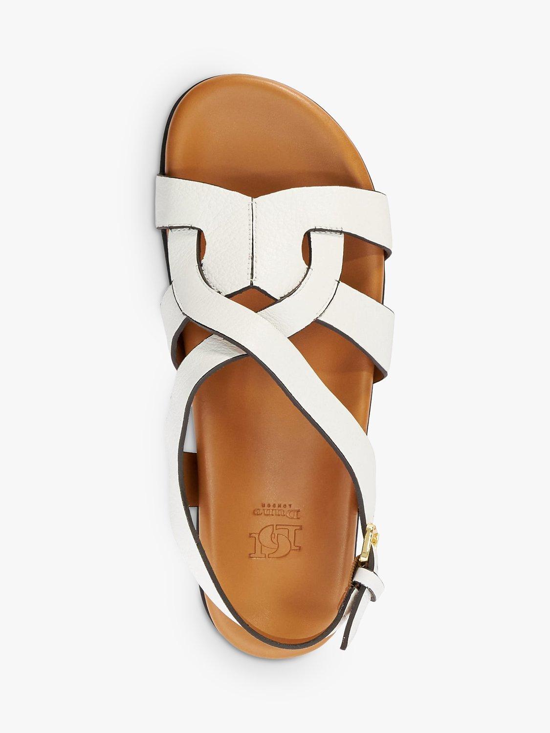 Product image 2 of 5, which shows Dune Loupin Leather Footbed Sandals, White, EU36
