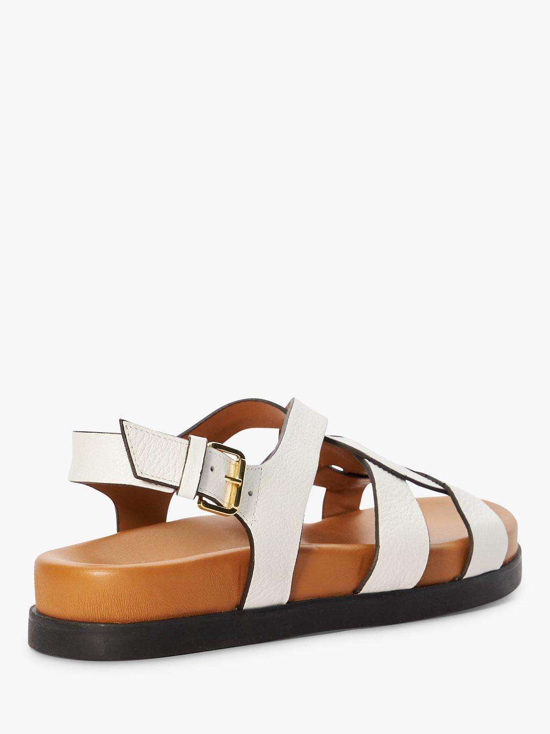 Product image 4 of 5, which shows Dune Loupin Leather Footbed Sandals, White, EU36