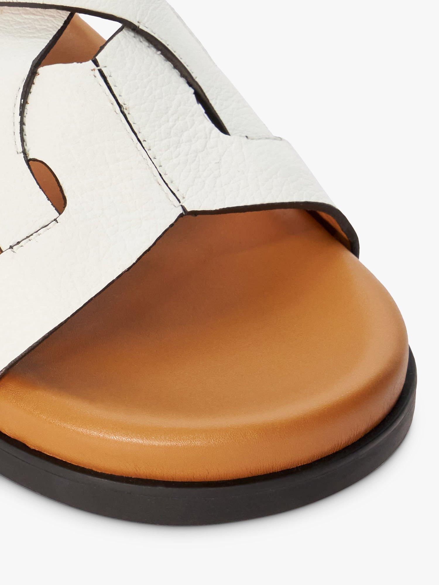 Product image 5 of 5, which shows Dune Loupin Leather Footbed Sandals, White, EU36