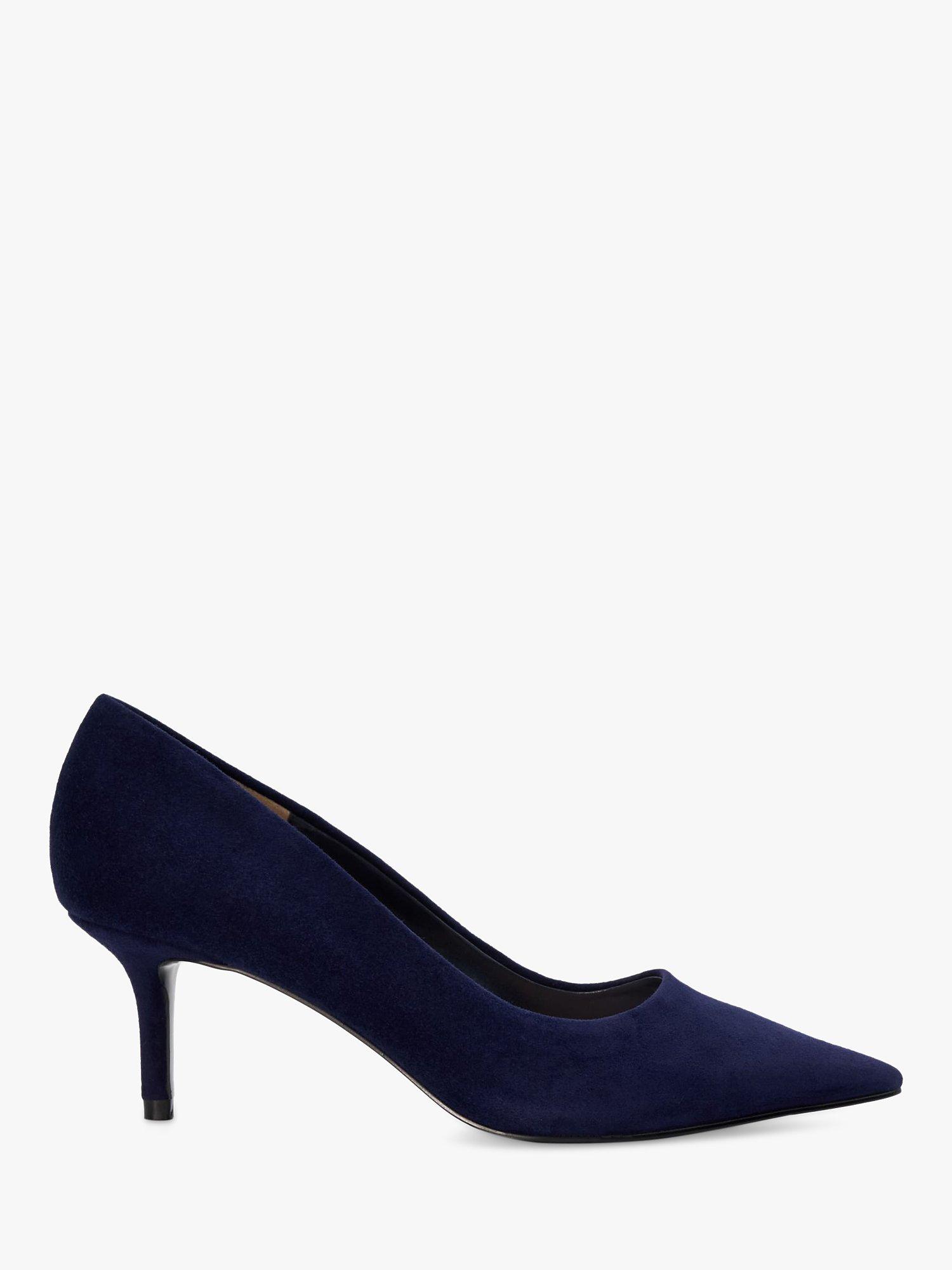 Dune Absolute Suede Pointed Toe Court Shoes Navy