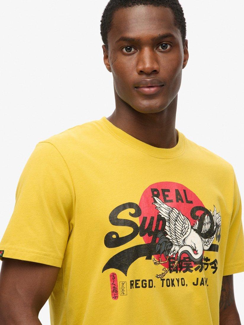 Product image 5 of 7, which shows Superdry Tokyo Graphic T-Shirt, Oil Yellow, S