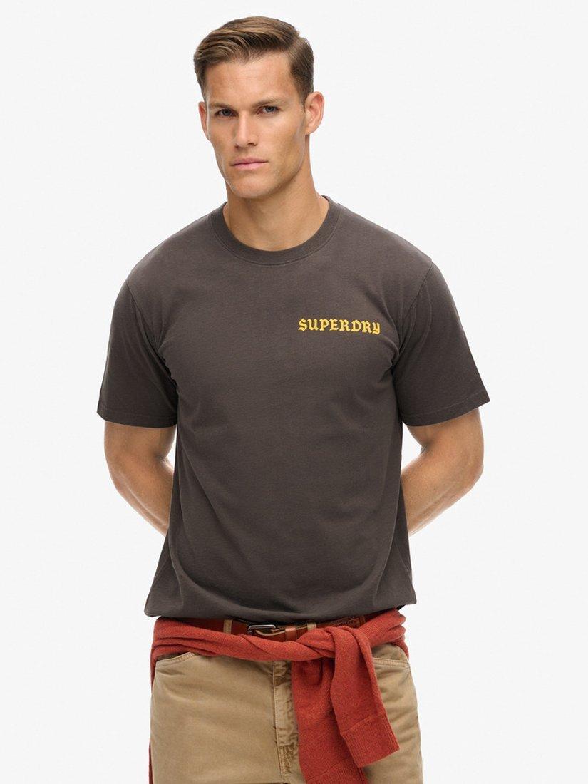Superdry Tattoo Graphic Loose Fit T-Shirt, Vintage Black