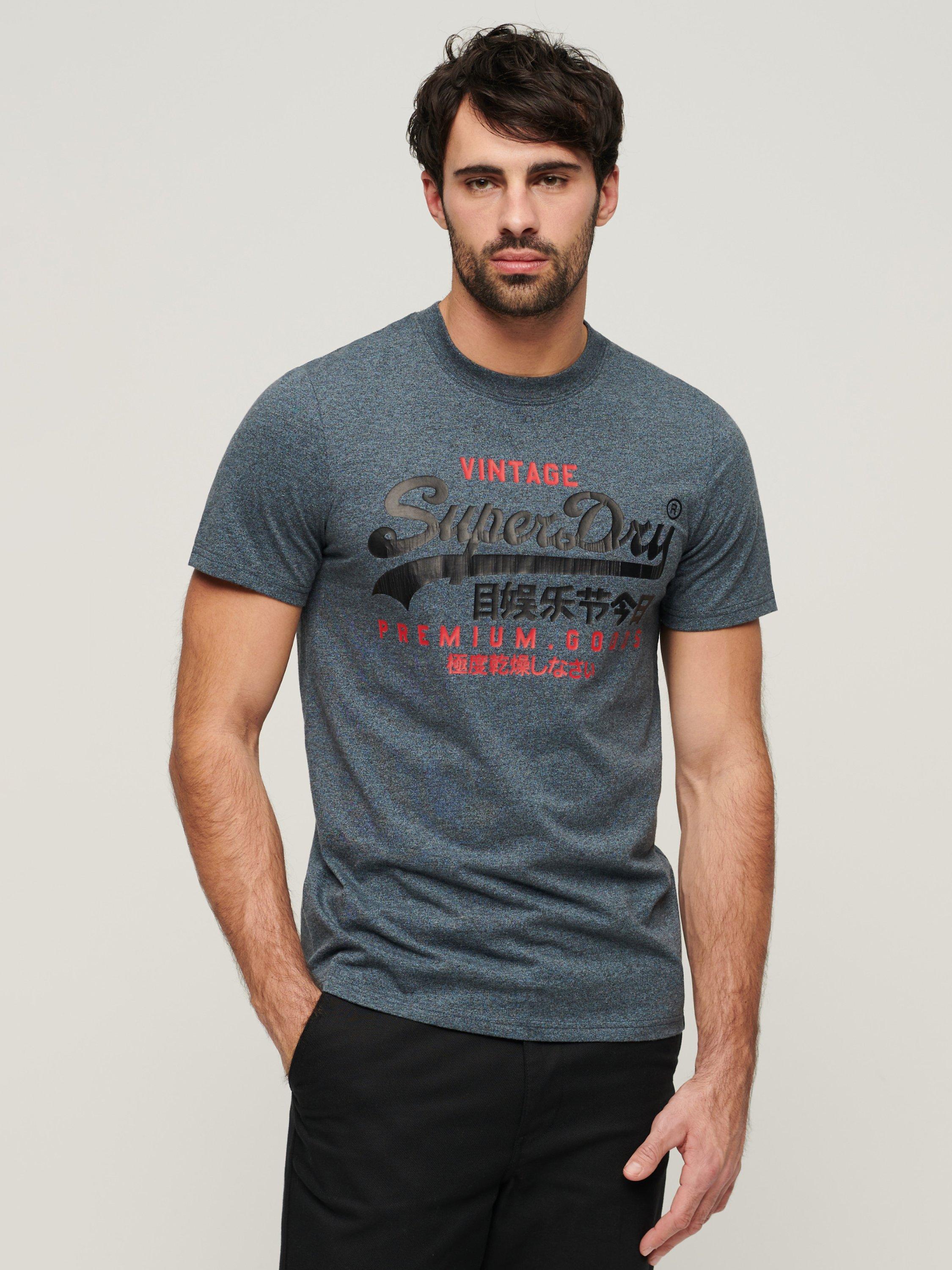 Superdry Vintage Logo Duo T-Shirt, Blue Jaspe