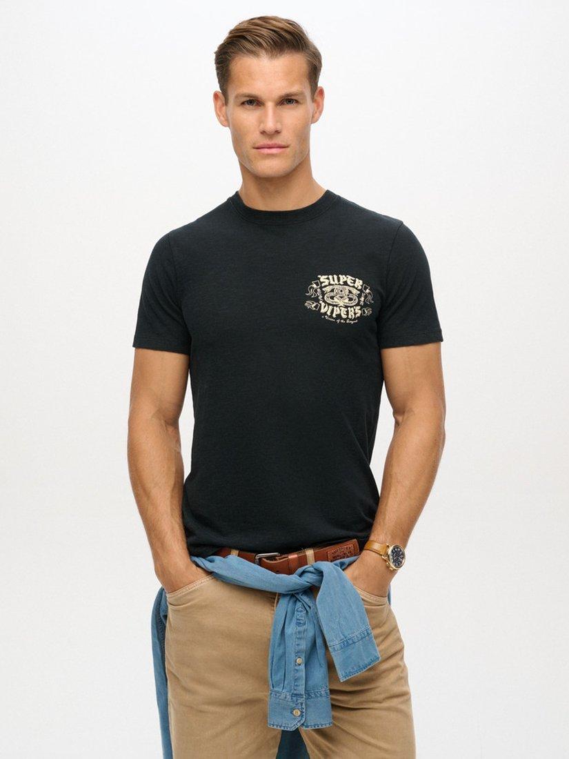 Product image 1 of 7, which shows Superdry Retro Rocker Graphic T-Shirt, Black, S