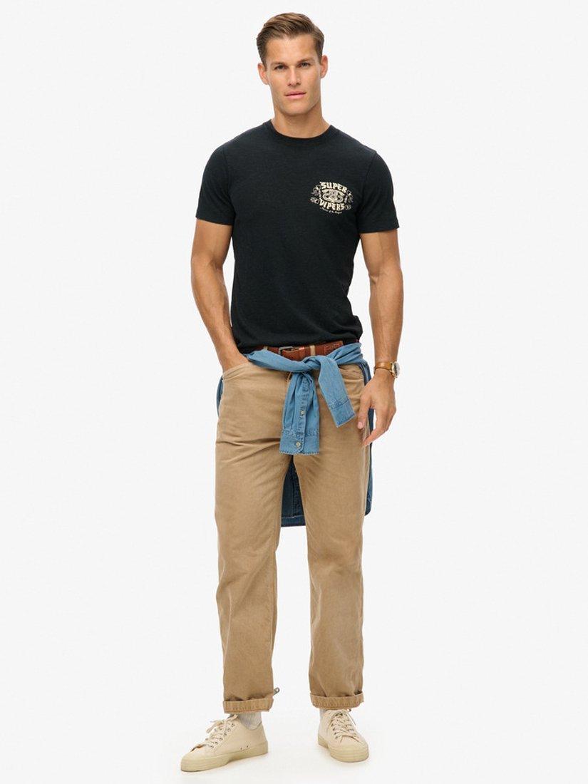Product image 2 of 7, which shows Superdry Retro Rocker Graphic T-Shirt, Black, S