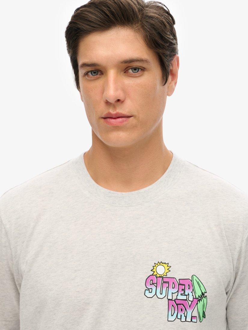 Product image 5 of 7, which shows Superdry Neon Travel Loose T-Shirt, Glacier Grey Marl, XL
