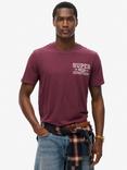 Superdry Athletic College Graphic T-Shirt, Fig Purple Slub