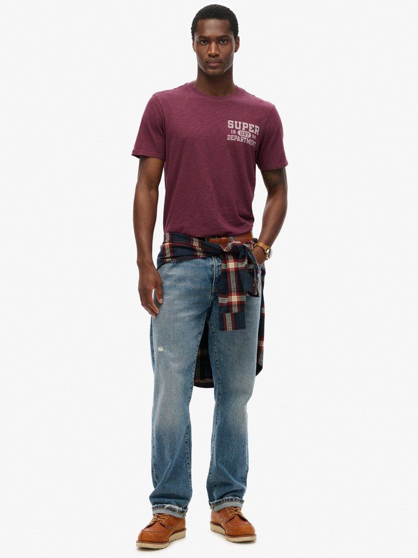 Product image 4 of 5, which shows Superdry Athletic College Graphic T-Shirt, Fig Purple Slub, S