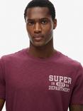 Superdry Athletic College Graphic T-Shirt, Fig Purple Slub