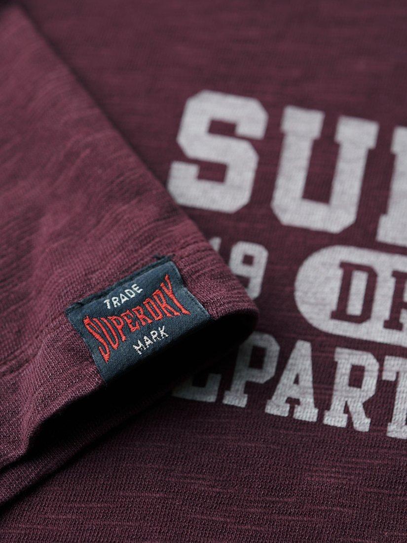 Product image 5 of 5, which shows Superdry Athletic College Graphic T-Shirt, Fig Purple Slub, S