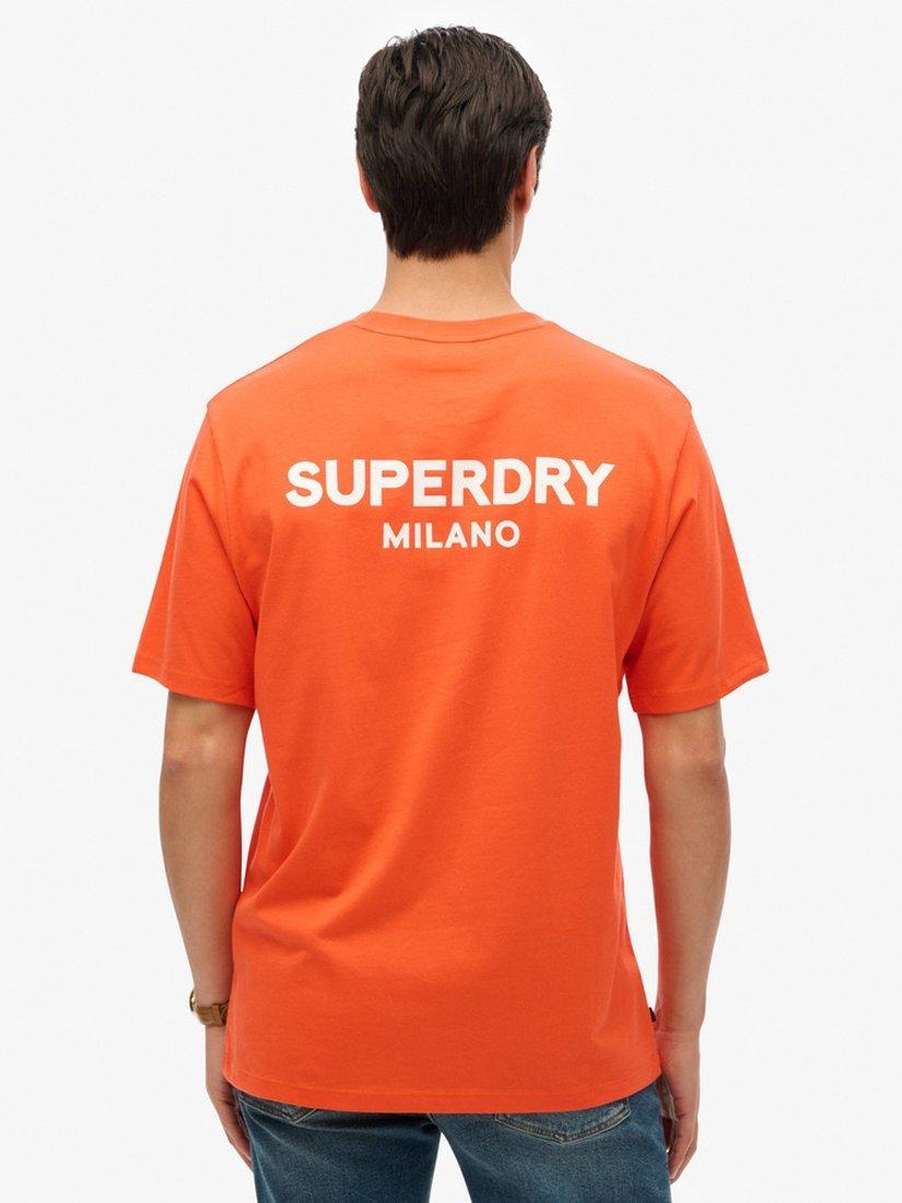 Product image 2 of 7, which shows Superdry Luxury Sport Loose Fit T-Shirt, Cherry Tomato Red, XXL