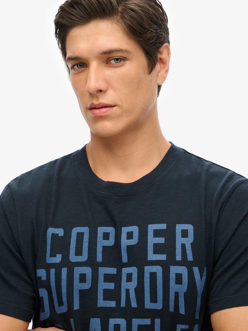 Product image 5 of 7, which shows Superdry Copper Label Chest Graphic T-Shirt, Navy, S