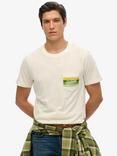 Superdry Cali Striped T-Shirt, Off White Slub