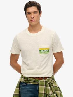 Superdry Cali Striped T-Shirt, Off White Slub, Off White Slub