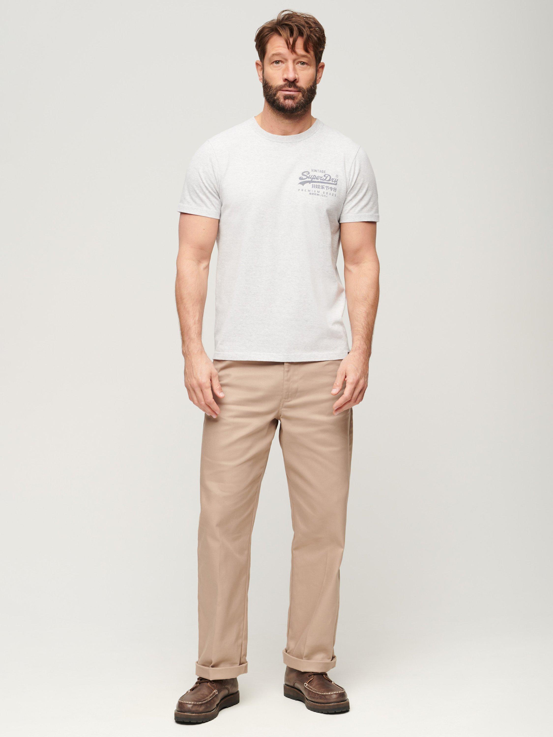 Product image 2 of 5, which shows Superdry Vintage Logo Heritage Chest T-Shirt, Flake Grey Marl, S