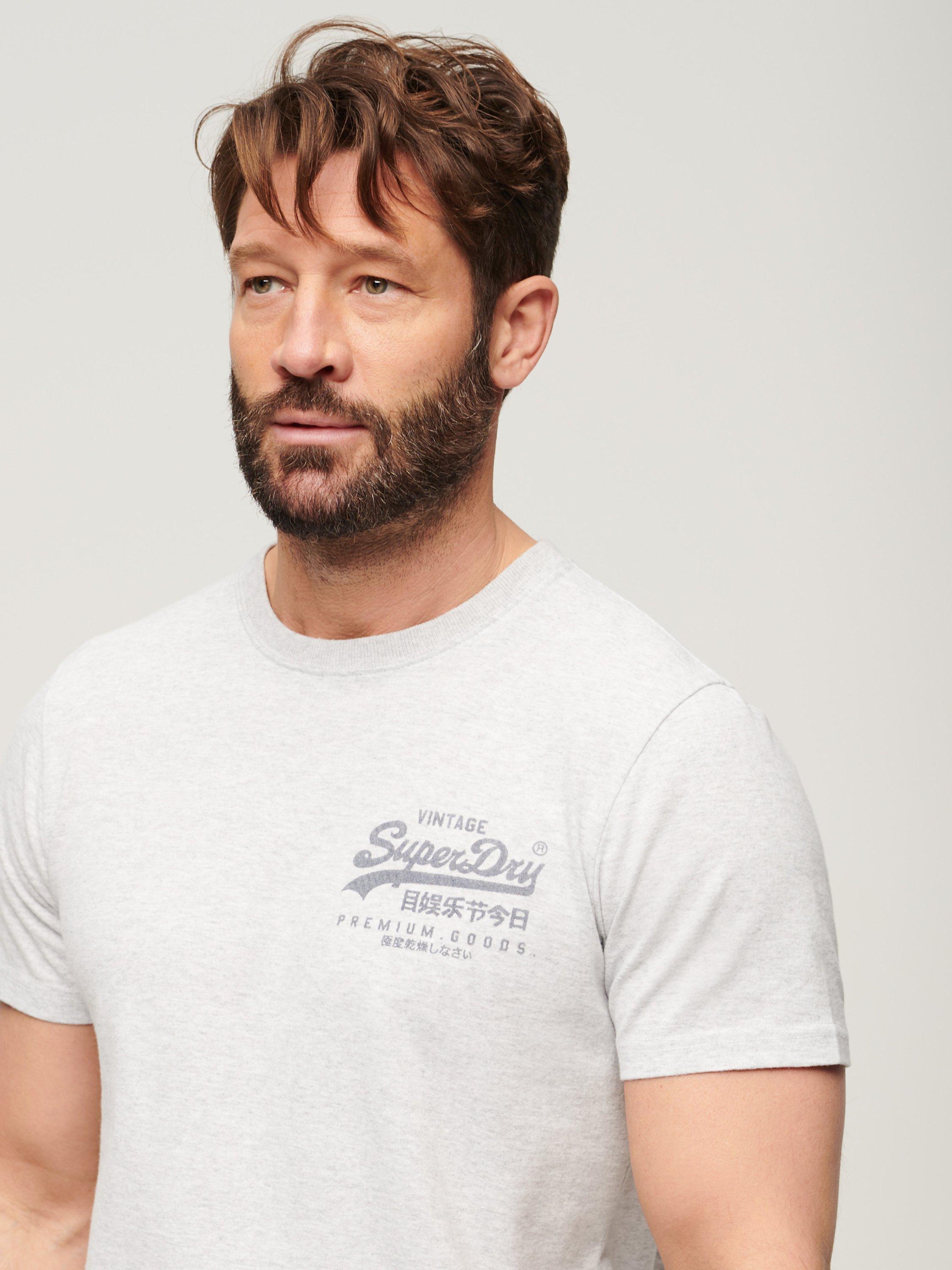 Product image 4 of 5, which shows Superdry Vintage Logo Heritage Chest T-Shirt, Flake Grey Marl, S