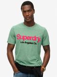 Superdry Core Logo Washed T-Shirt, Bright Green Grit