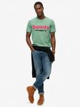 Superdry Core Logo Washed T-Shirt, Bright Green Grit