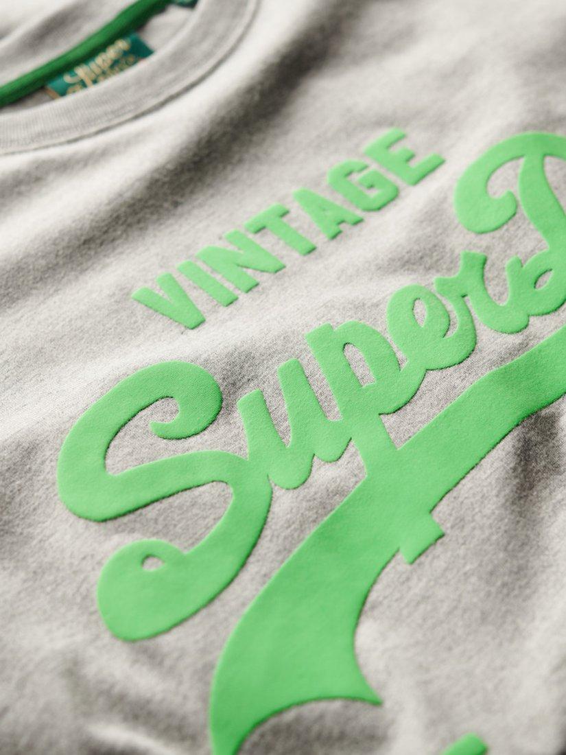 Product image 4 of 6, which shows Superdry Neon Vintage Logo T-Shirt, Athletic Grey Marl, S
