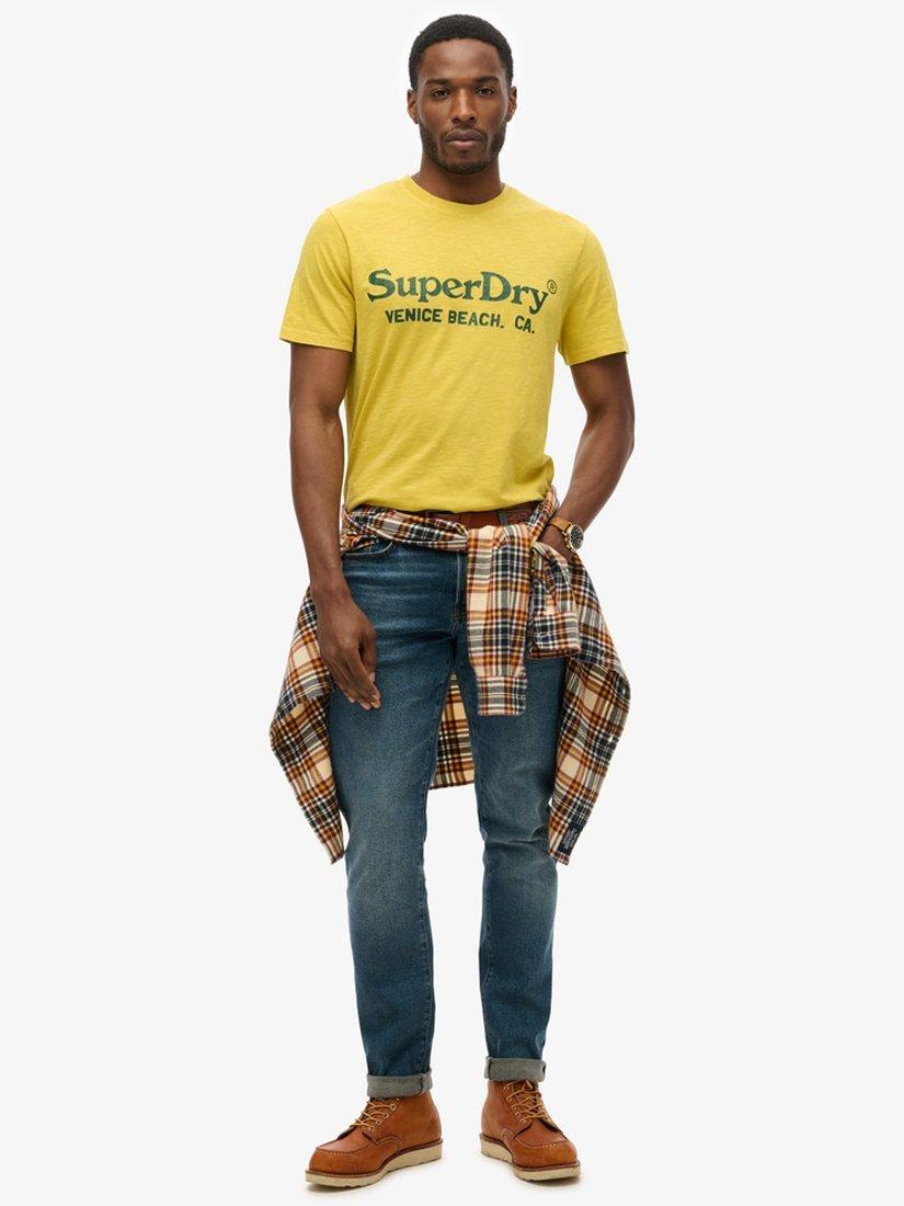 Product image 3 of 6, which shows Superdry Venue Classic Logo T-Shirt, Oil Yellow Slub, S
