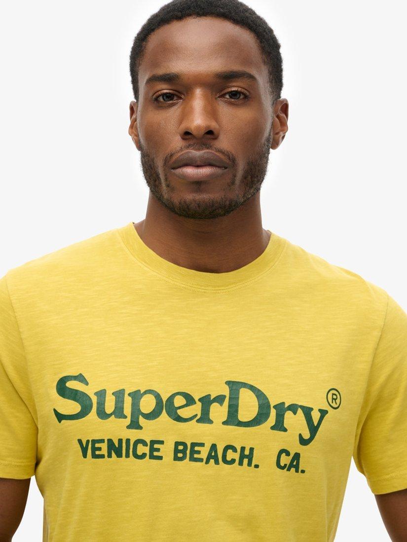 Product image 5 of 6, which shows Superdry Venue Classic Logo T-Shirt, Oil Yellow Slub, S