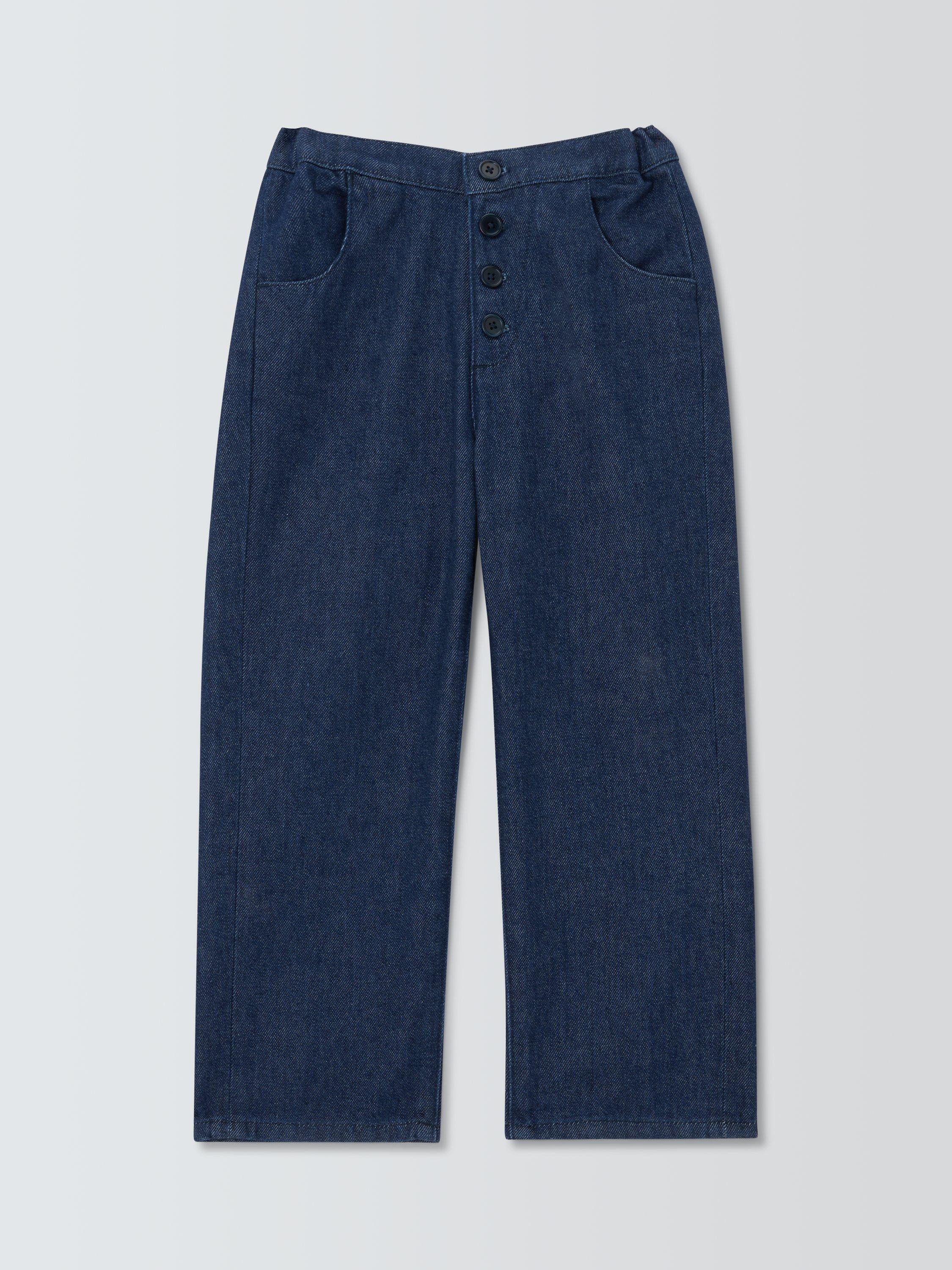 Product image 3 of 7, which shows Caramel Kids' Erodium Straight Leg Trousers, Blue, 4 years