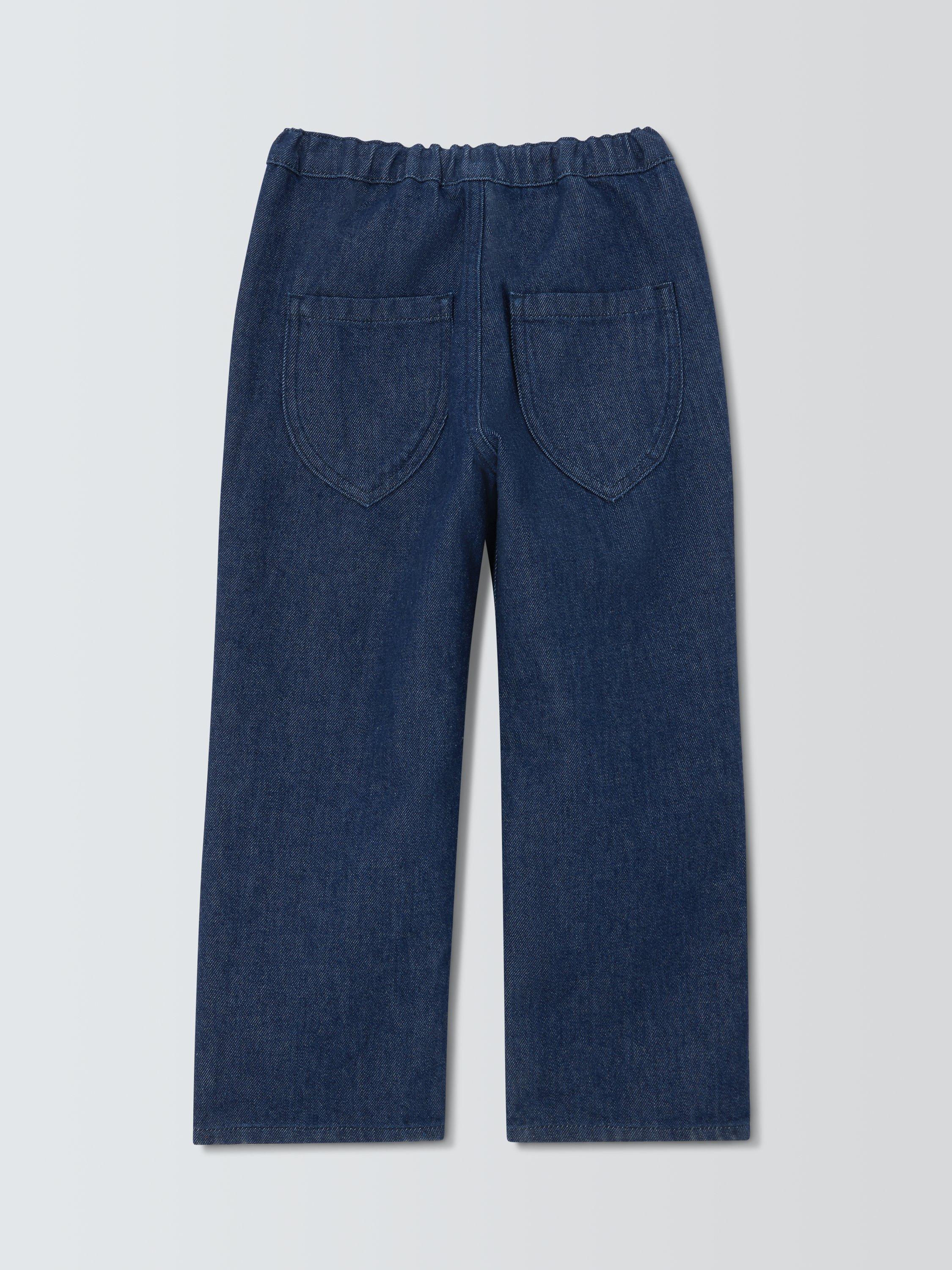 Product image 7 of 7, which shows Caramel Kids' Erodium Straight Leg Trousers, Blue, 4 years