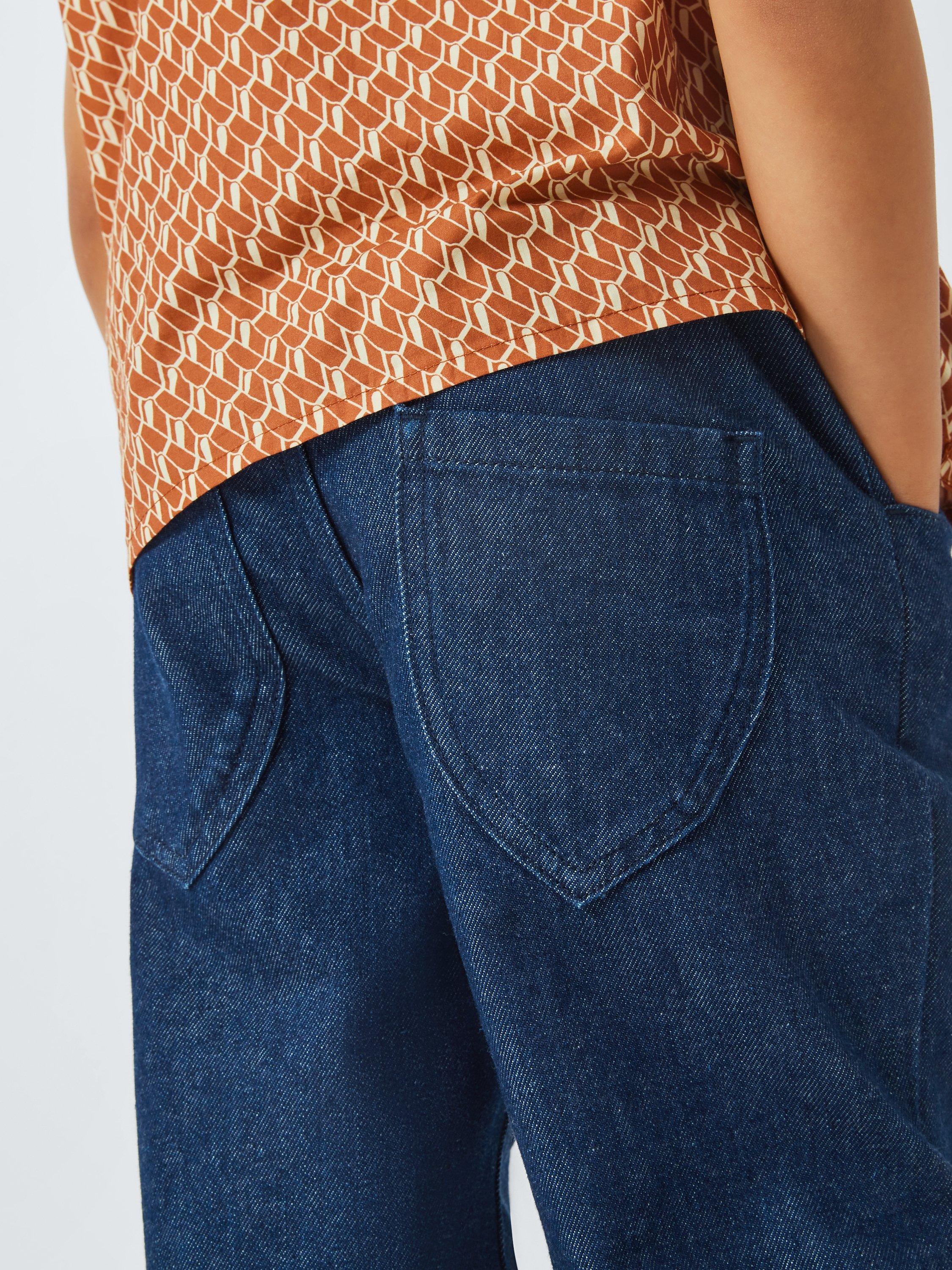 Product image 6 of 7, which shows Caramel Kids' Erodium Straight Leg Trousers, Blue, 4 years