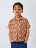 Caramel Kids' Bamboo Geometric Shirt, Orange