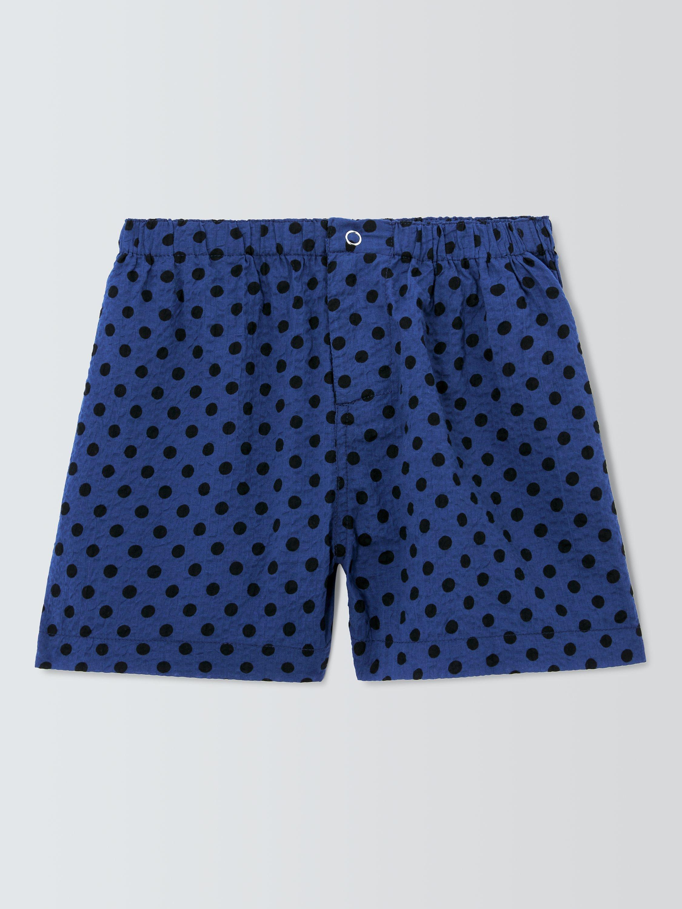 Product image 4 of 7, which shows Caramel Kids' Apium Polka Dot Shorts, Navy, 3 years