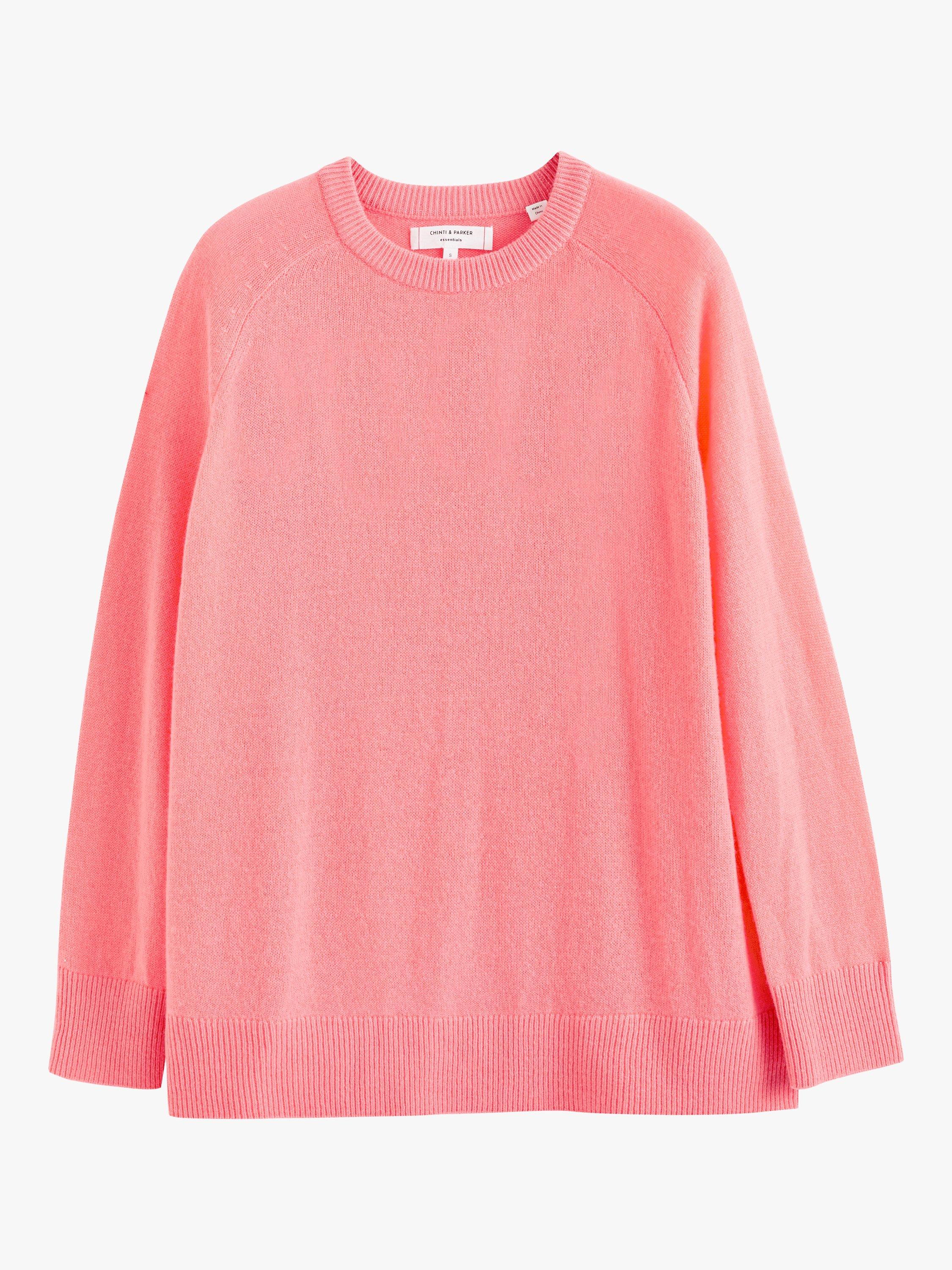 Product image 4 of 4, which shows Chinti & Parker Cashmere Slouchy Jumper, Living Coral, XS