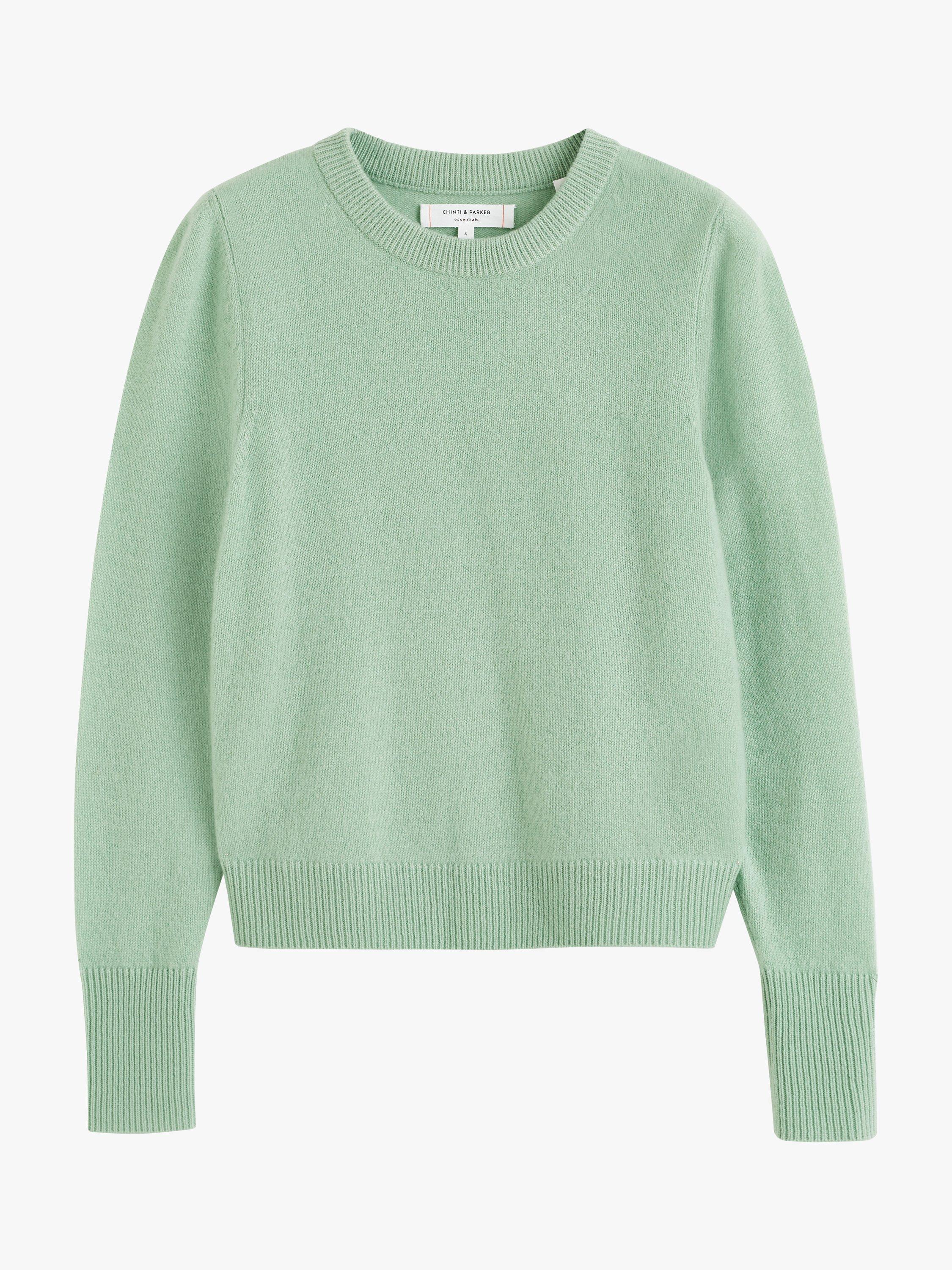 Chinti Parker Cropped Cashmere Jumper Pistachio Green