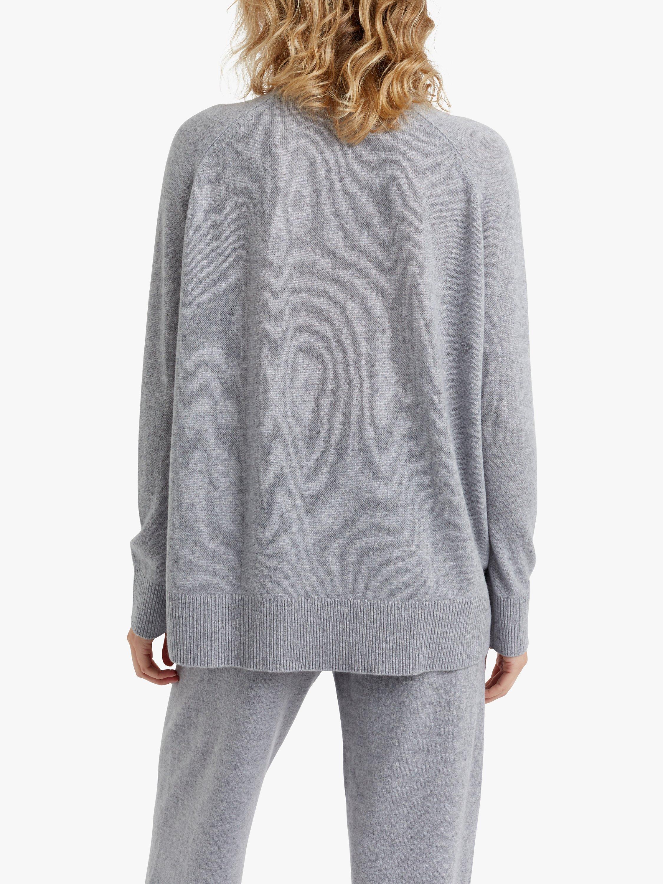 Product image 1 of 3, which shows Chinti & Parker Cashmere Slouchy Jumper, Grey Marl, XS
