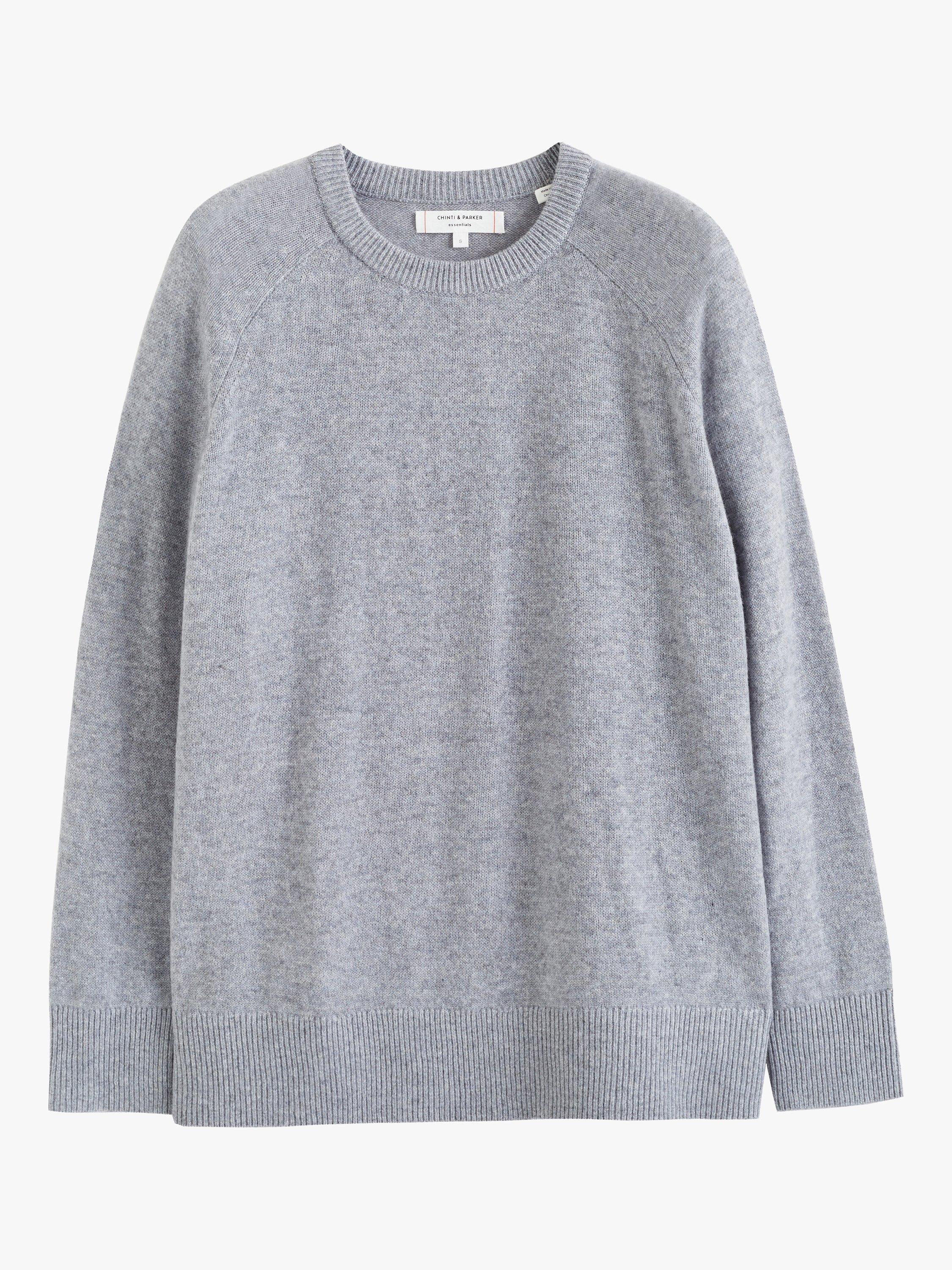 Product image 3 of 3, which shows Chinti & Parker Cashmere Slouchy Jumper, Grey Marl, XS