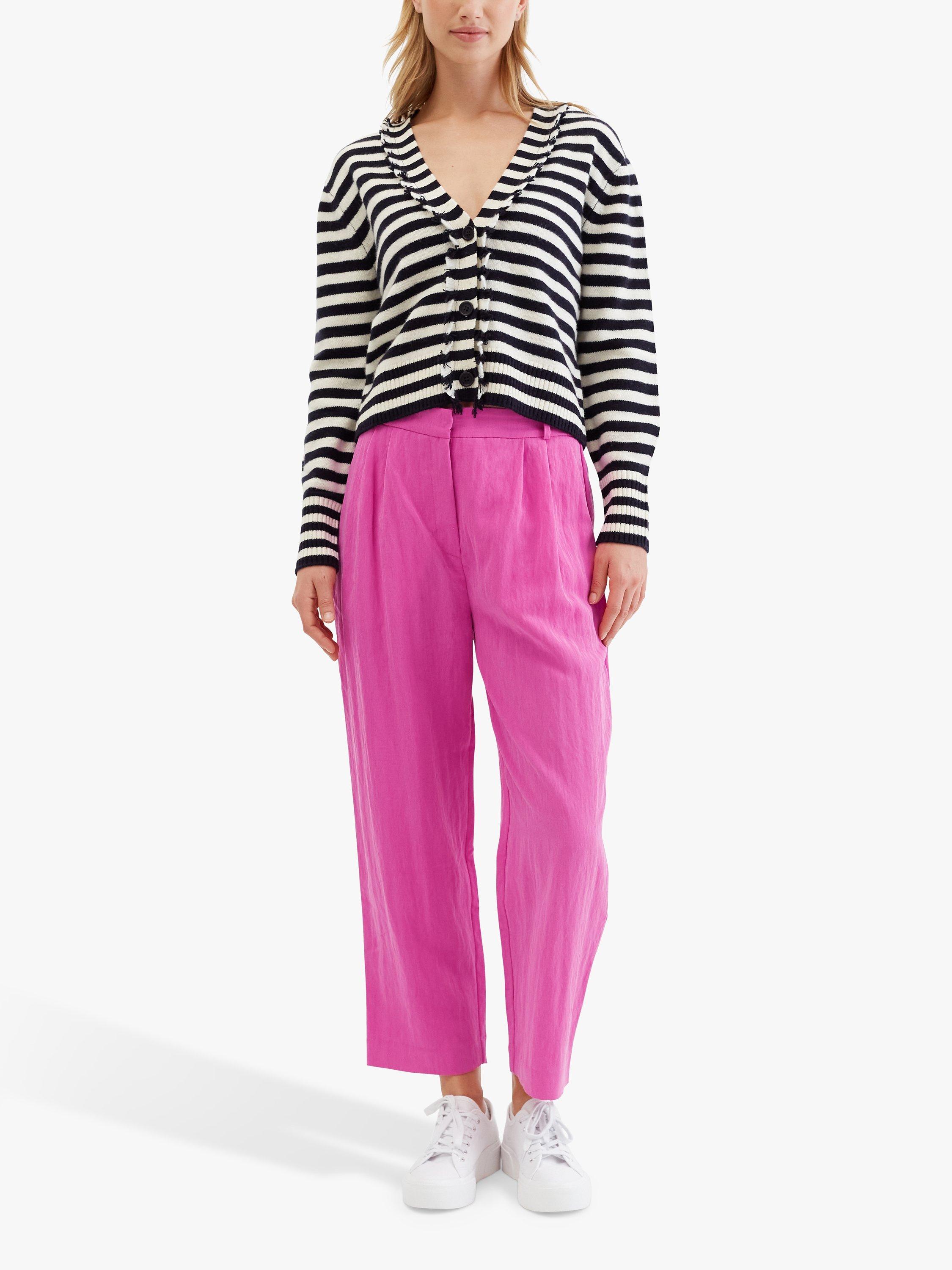 Chinti & Parker Plain Cropped Trousers, Berry Pink