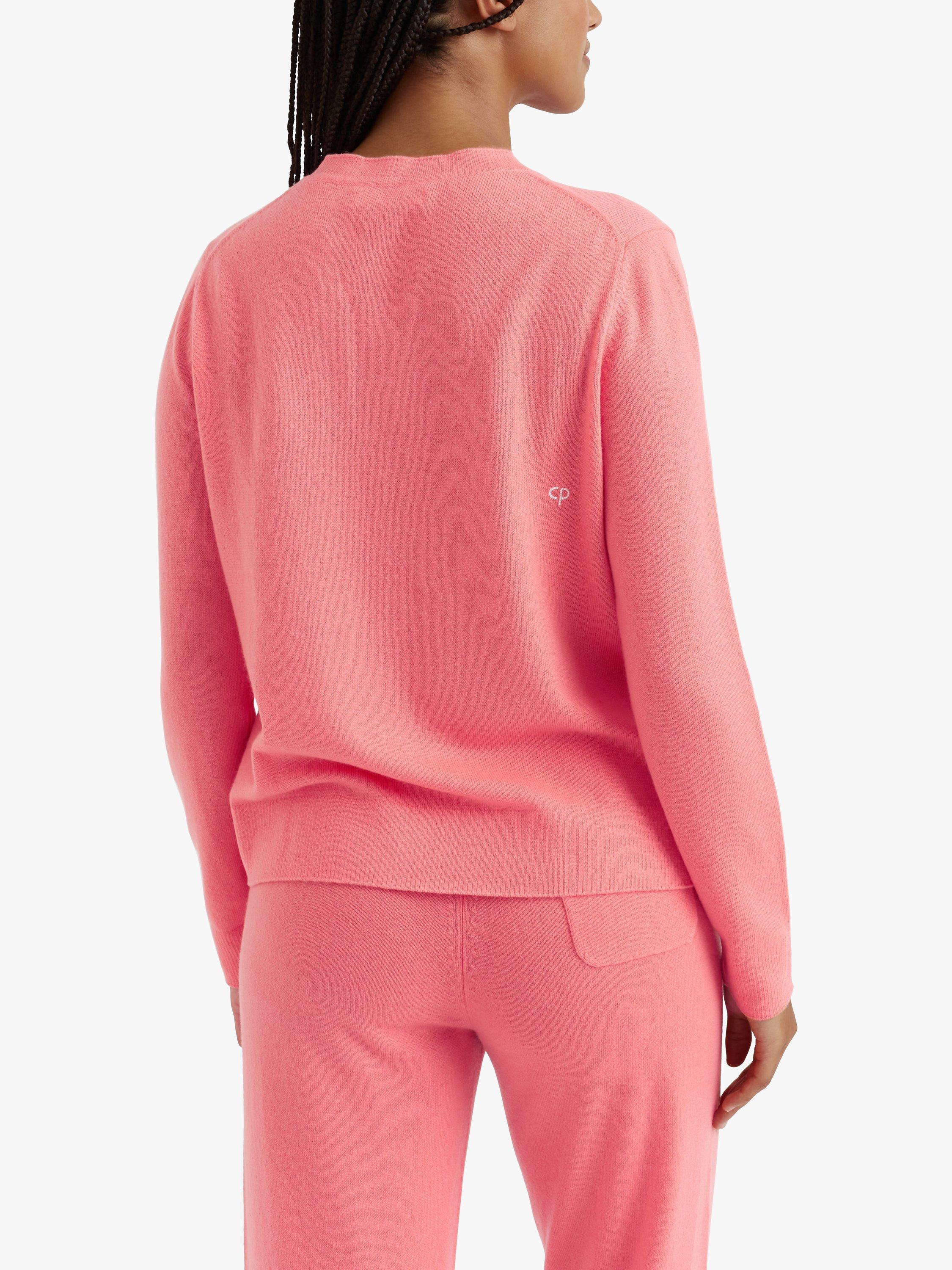 Product image 2 of 3, which shows Chinti & Parker Bloom Love Wool Cashmere Jumper, Living Coral, XS