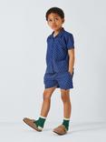 Caramel Kids' Bamboo Polka Dot Shirt, Navy