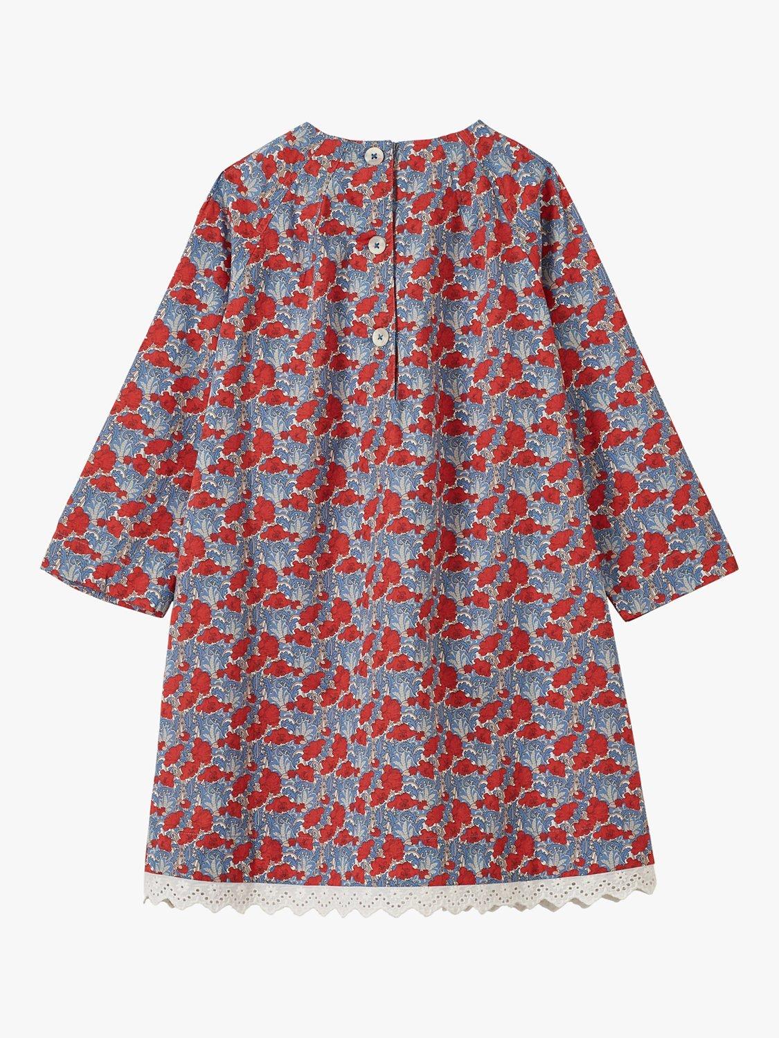 Product image 2 of 8, which shows Caramel Kids' Malika Floral Liberty Print Dress, Blue/Multi, 8 years