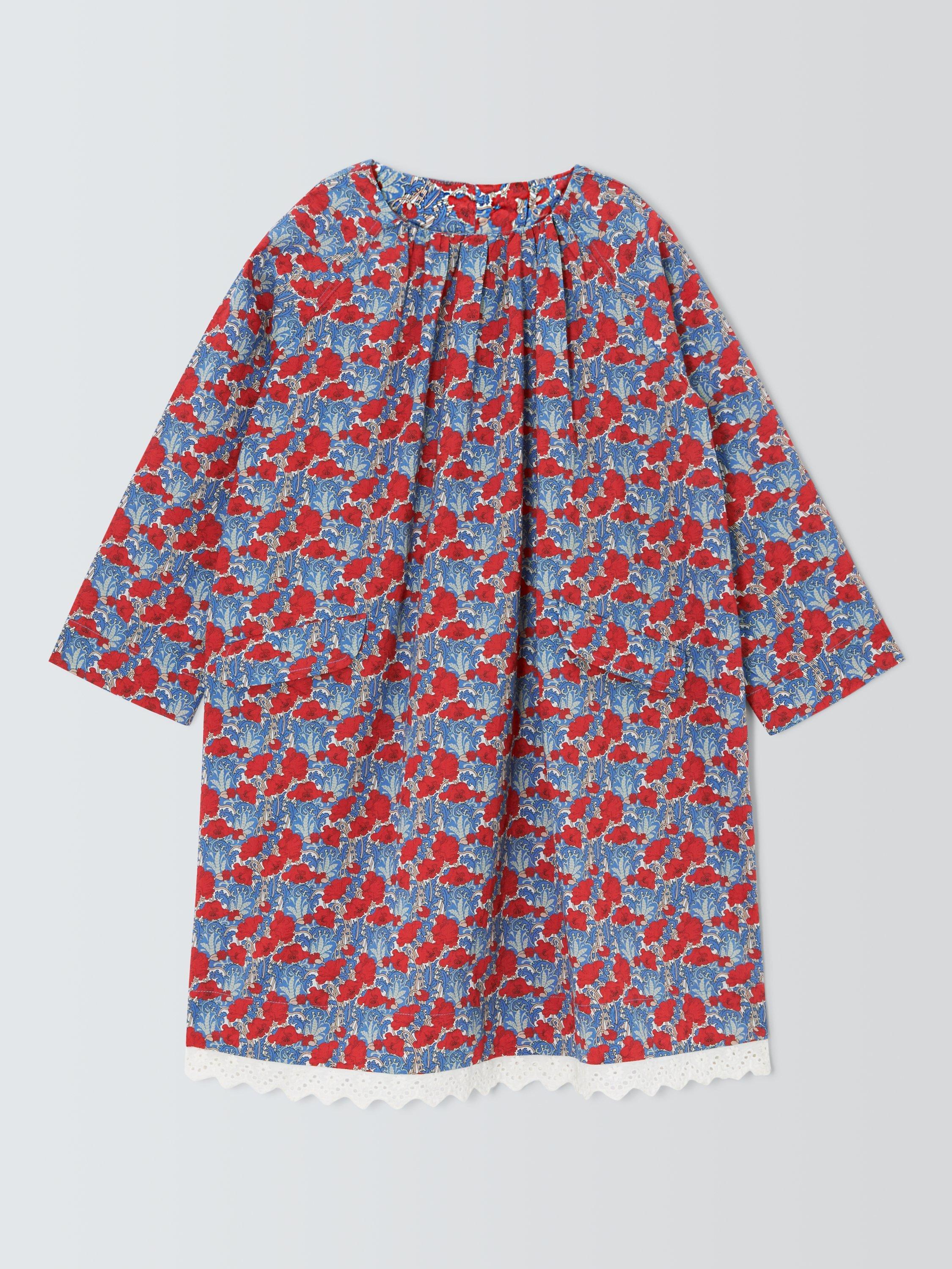 Product image 4 of 8, which shows Caramel Kids' Malika Floral Liberty Print Dress, Blue/Multi, 8 years