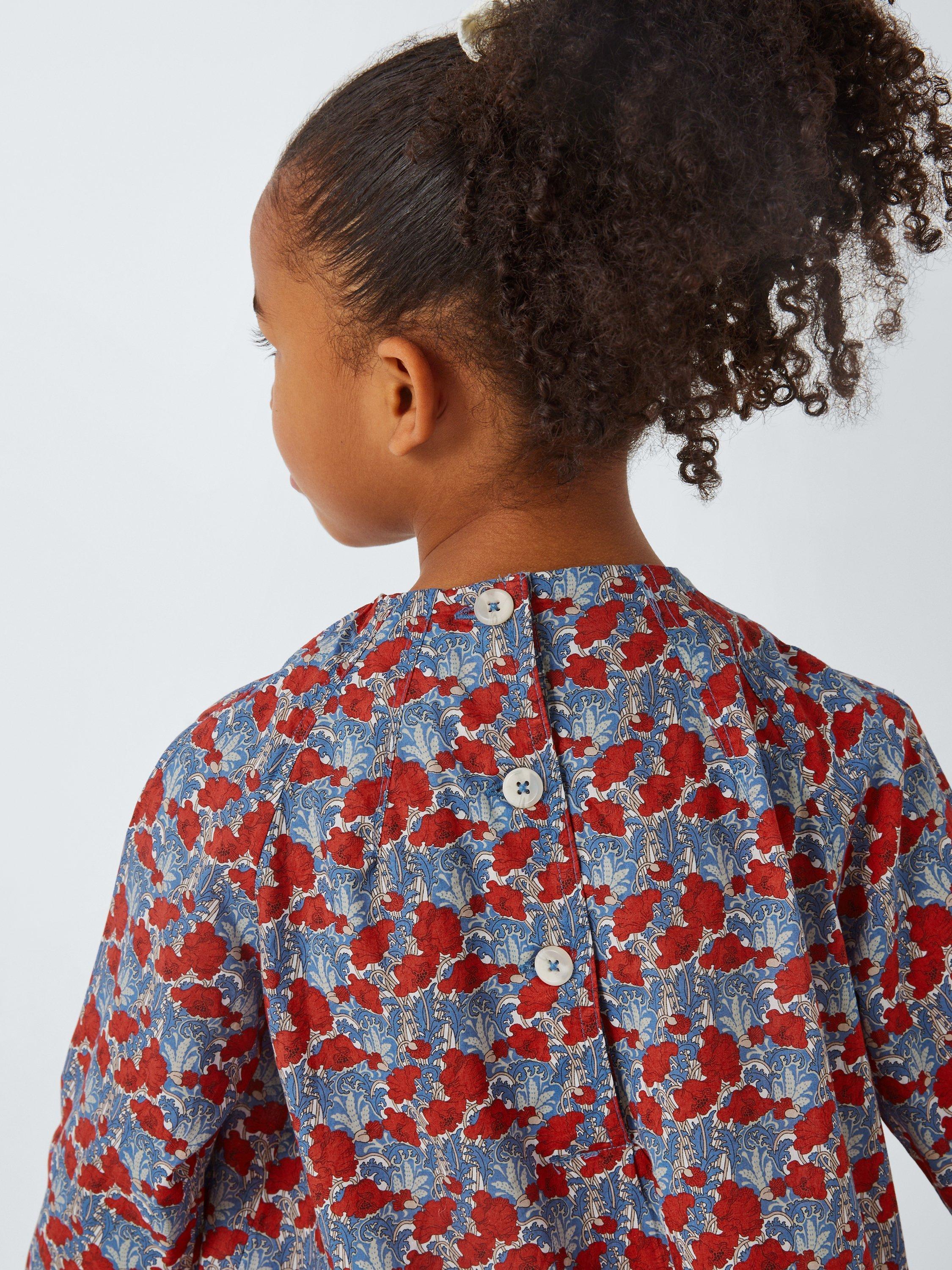 Product image 8 of 8, which shows Caramel Kids' Malika Floral Liberty Print Dress, Blue/Multi, 8 years