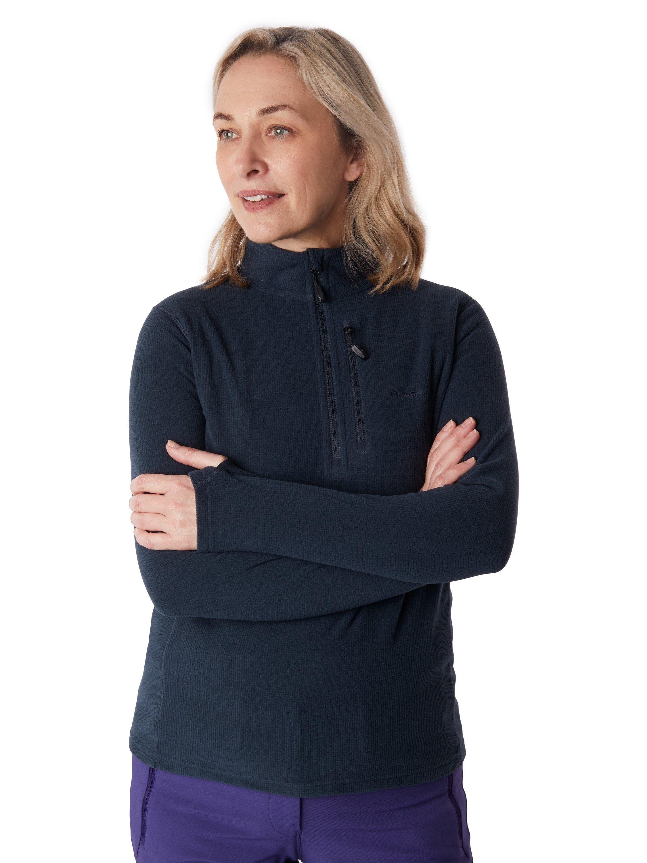 Rohan Microgrid Fleece Zip Neck Top, Navy, XS